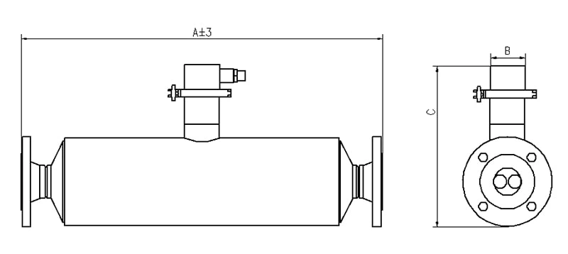 KDM-S Online Liquid Density Meter Installation Dimensions (Separate Mount) 